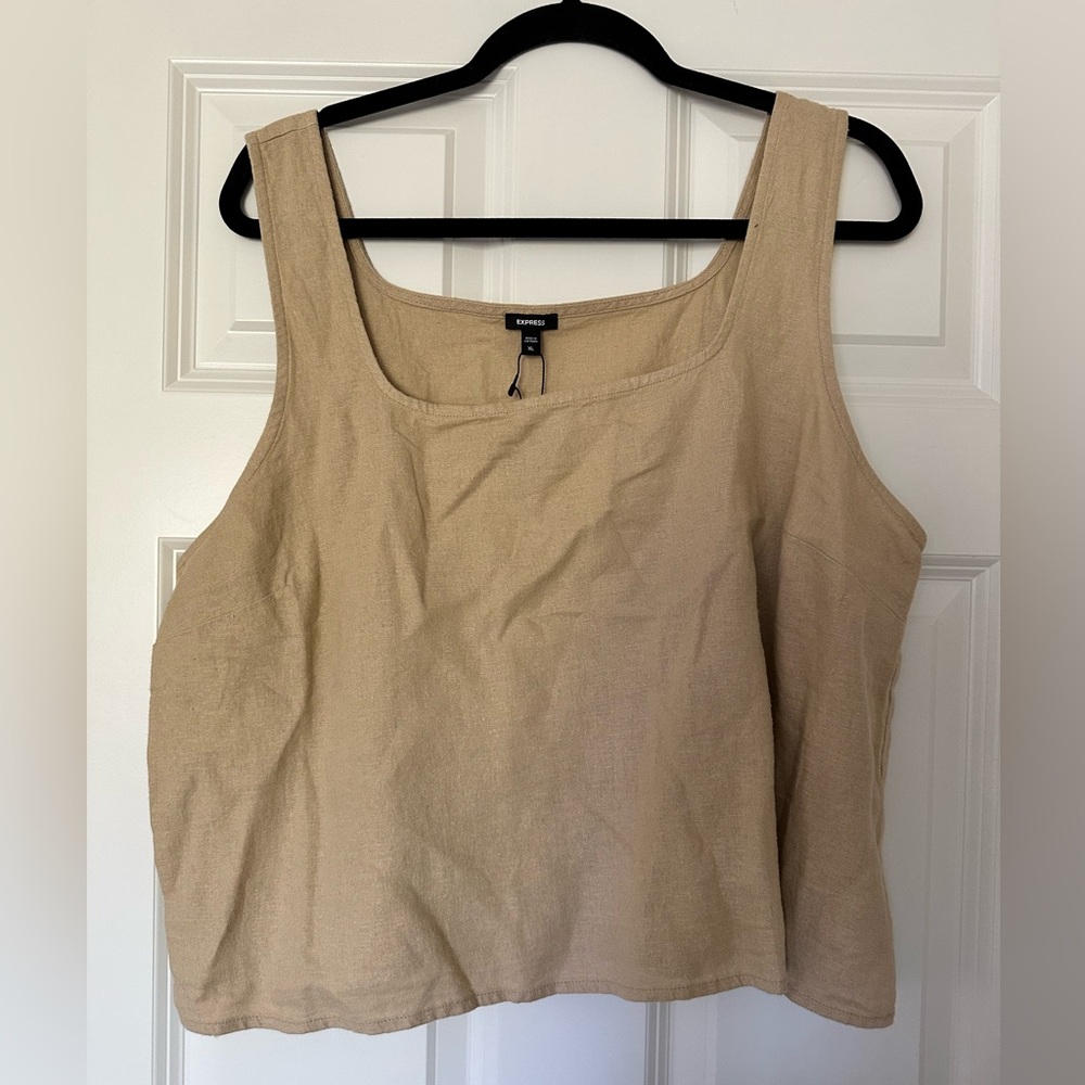 NWT* Express Cream Linen Women's Cropped Tank Top - Size XL